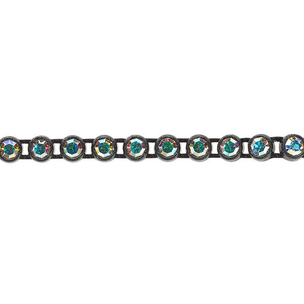 Banding 1pk black and crystal AB, Preciosa optima Czech crystal 4mm round 1 meter image number 0
