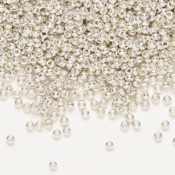 Seed bead, Preciosa Ornela, Czech glass, pkg/50g, opaque metallic, #10 rocaille. image number 0