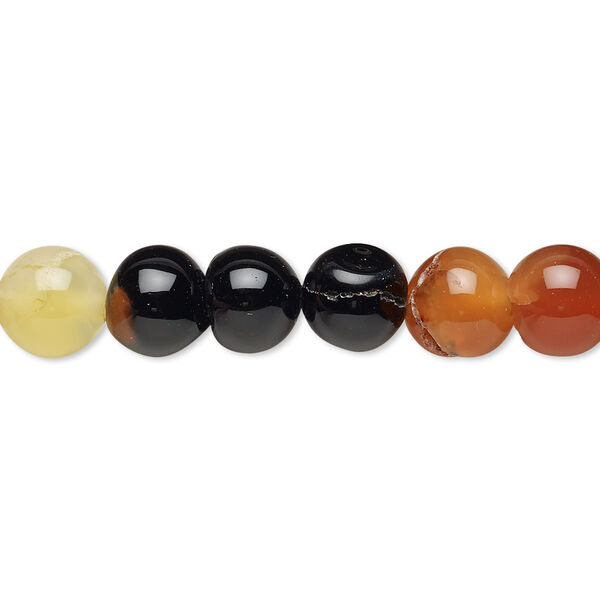 Bead, agate (dyed / heated), multicolored, 6-8mm uneven round, D grade, Mohs hardness 6-1/2 to 7. Sold per 14-inch strand. image number 0