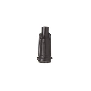 Syringe cap, polypropylene, black, 2/3 x 1/3 inch. Sold per pkg of 20.