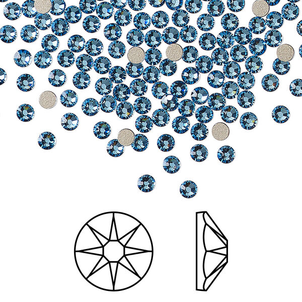 Flat back 1440pk ice blue foil back, Swarovski® ReCreated™ 2.5 to 2.7mm XILION rose round SS9 2058 image number 0
