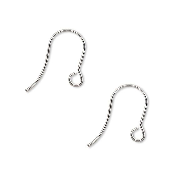 Ear wire fishhook 1pkg100, 13.5mm / open loop, 21 gauge stainless steel 50 pair image number 0
