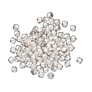 Bead, sterling silver, 3mm smooth bicone. Sold per pkg of 20.