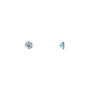 Gem, cubic zirconia, aqua blue, 3.5mm faceted round, Mohs hardness 8-1/2. Sold per pkg of 5.