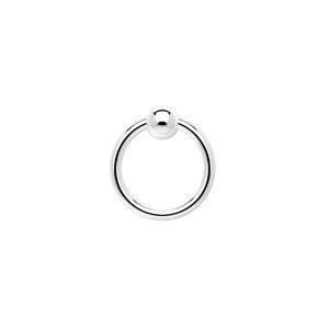 Jump ring, sterling silver, 14x1.4mm round with 4mm ball, 10.8mm inside diameter, 15 gauge. Sold per pkg of 2.