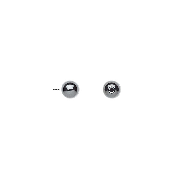 Hemalyke™ 1pkg4, half-drilled round bead 4mm image number 0