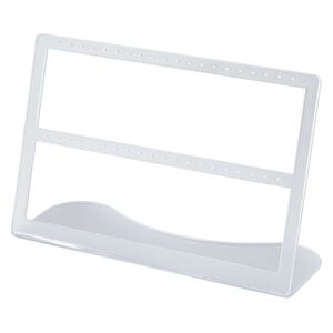 Display, earring, acrylic, frosted clear, 9 x 6 x 3-inch textured, holds 20 pairs. Sold individually.
