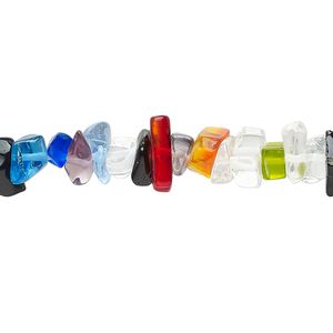 Bead, glass, opaque and translucent mixed, small to large chip with 0.6-0.8mm hole. Sold per 35-inch strand, approximately 310 beads.