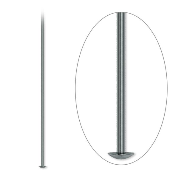 Head pin, gunmetal-plated brass, 4 inches, 21 gauge. Sold per pkg of 100. image number 0