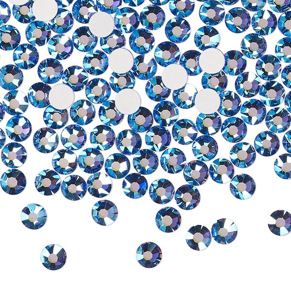 Flat back 144pk blue violet AB foil back, Preciosa MAXIMA Czech crystal rhinestone 3.8-4mm chaton rose round SS16 image number 0
