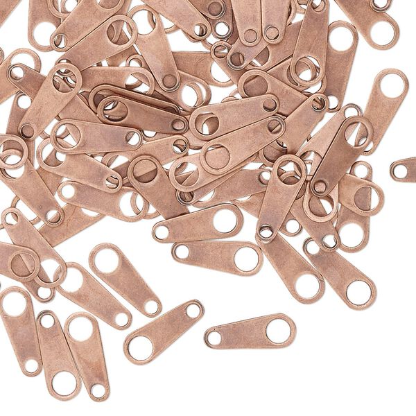 Chain tab, antique copper-plated brass, 10x4mm. Sold per pkg of 100. image number 0