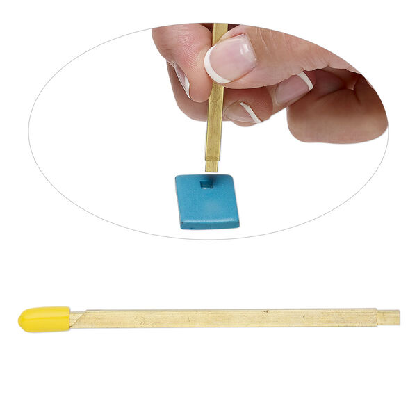Clay cutter, Kemper®, brass and rubber, 4 inches with 3/16 inch square hole and built-in pop-out tool. Sold individually. image number 0