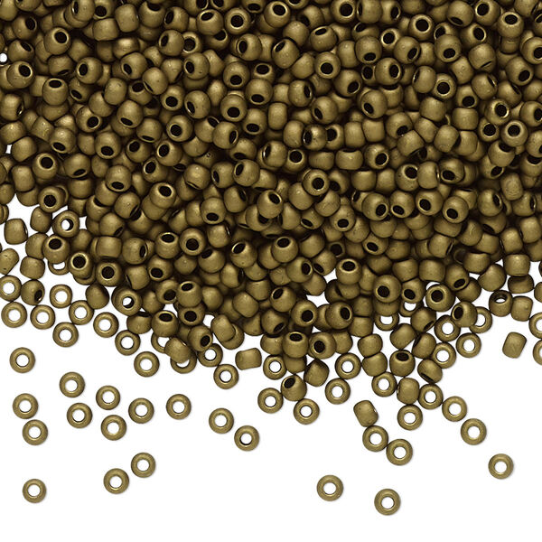 Seed bead, TOHO BEADS®, glass, pkg/250g, #11 round, opaque matte dark copper (TR-11-702). image number 0