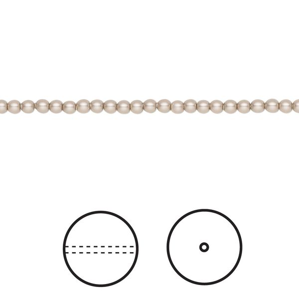Pearl 100pk platinum, Crystal Passions® 2mm round 5810 image number 0