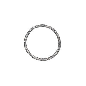 Jump ring, antiqued sterling silver, 16mm hammered round, 13mm inside diameter, 17 gauge. Sold per pkg of 2.