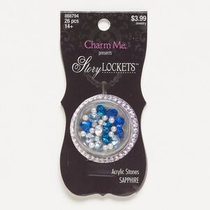 Bead and embellishment mix, acrylic pearl and acrylic rhinestone, mixed colors, foil back, 3mm undrilled round / 6mm round / 6mm heart. Sold per pkg of 26.