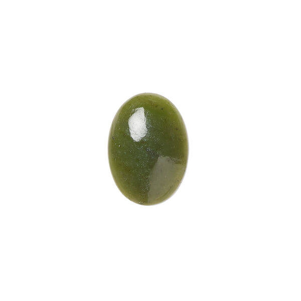 Cabochon, nephrite jade (natural), 14x10mm calibrated oval, B grade, Mohs hardness 6 to 6-1/2. Sold individually. image number 0