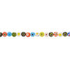 Bead, millefiori glass, opaque and translucent multicolored, 13-14mm puffed flat round. Sold per 14-inch strand. image number 1