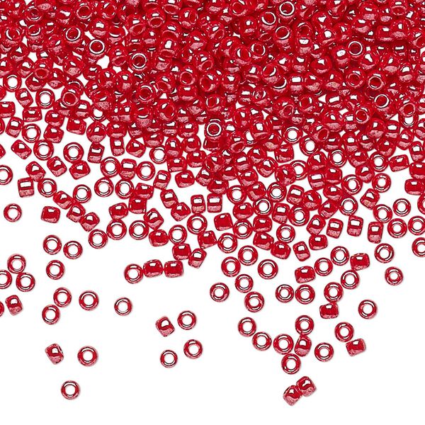 Seed bead, TOHO BEADS®, glass, pkg/7.5g, #11 round, opaque luster cherry (TR-11-125). image number 0