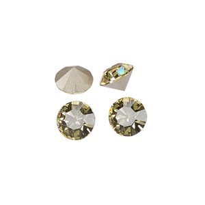 Chaton 144pk jonquil foil back, Preciosa MAXIMA Czech crystal rhinestone 8.16-8.41mm 15-cut faceted round SS39