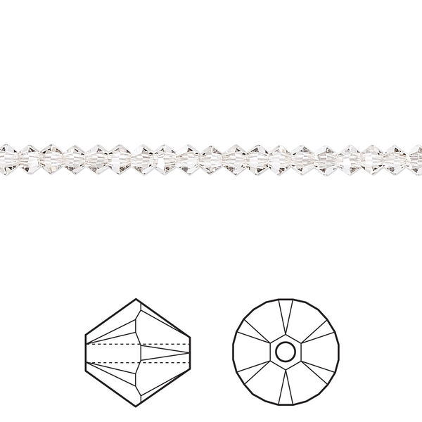Bead 144pk crystal silver shade, Crystal Passions® 3mm bicone 5328 image number 0