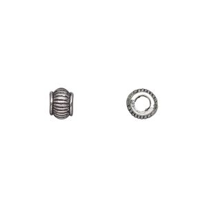 Bead, antique silver-plated "pewter" (zinc-based alloy), 6x5mm rondelle. Sold per pkg of 50.
