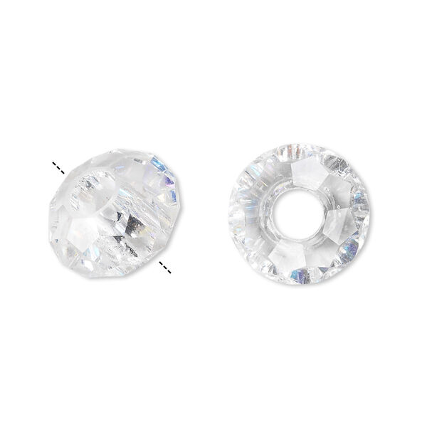 Bead 12pk 32 facets clear, Celestial Crystal® Dione® 14x8mm rondelle image number 0