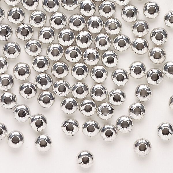 Bead, antique silver-plated brass, 5x3mm rondelle. Sold per pkg of 50. image number 0
