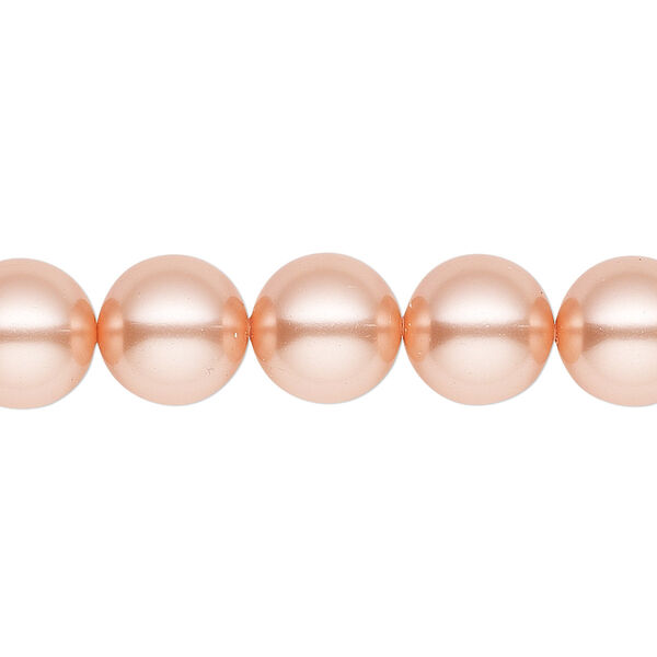 Pearl 25pk rose peach, Crystal Passions® 10mm round 5810 image number 0