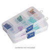 Organizer box, plastic, clear and blue, 5 x 2-1/2 x 1-inch with hang tab, 10 compartments. Sold per pkg of 4. image number 0