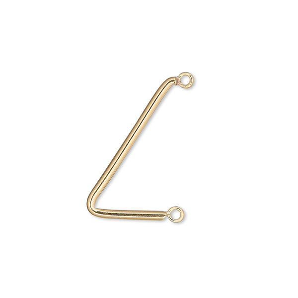 Drop, 14Kt gold-filled, 20x13mm angle 2 loops. Sold individually. image number 0