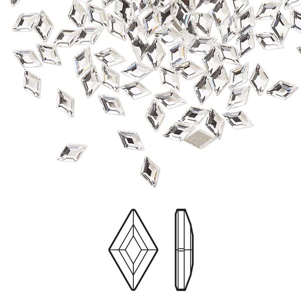 Flat back 288pk crystal foil back, Swarovski® 5x3mm diamond 2773 image number 0