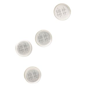 Bezel cup, sterling silver, solid back, 10mm unpolished round. Sold per pkg of 4.