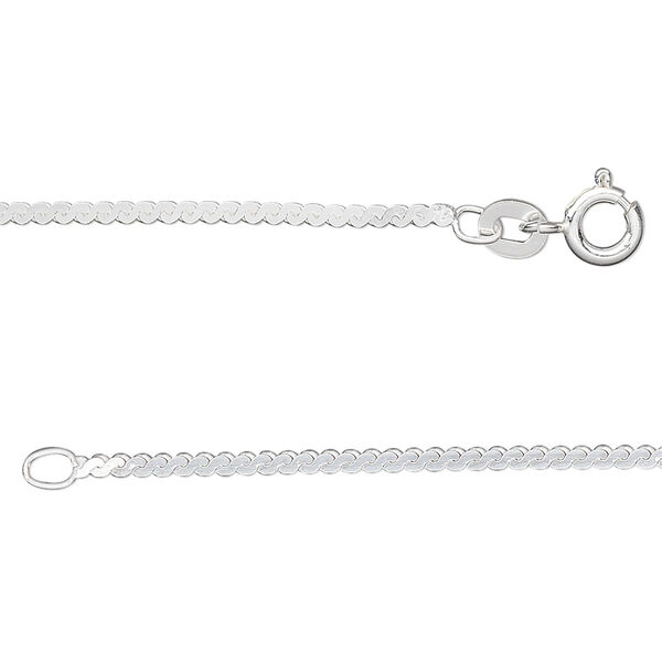 Chain, sterling silver, 1.5mm serpentine, 18 inches. Sold individually. image number 0
