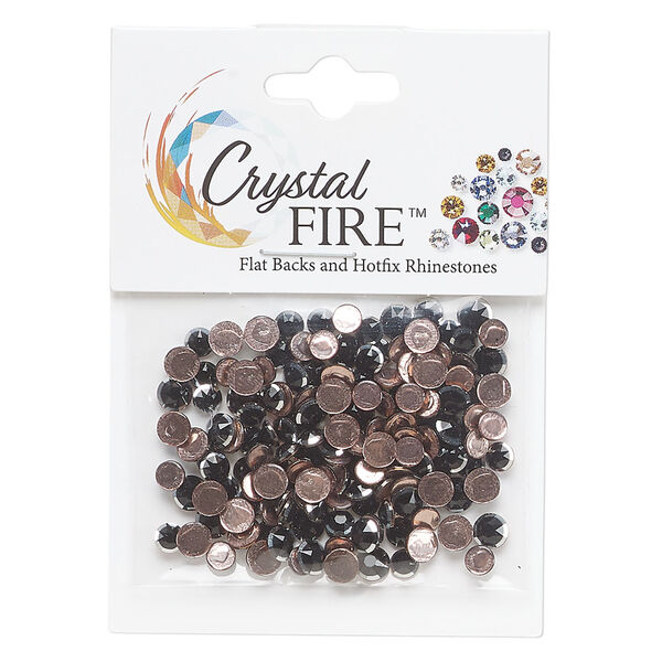 Flat back mix 1pkg144 jet, Crystal FIRE&reg;, 3.80-4.80mm hotfix round SS16 / SS20 image number 0