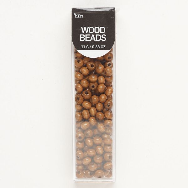 Bead, wood (dyed), pkg/11g, brown, 5x4mm rondelle. image number 0