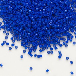 Seed bead, Delica®, glass, pkg/50g, #11 round, opaque cobalt (DB-0726).