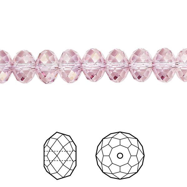 Bead 144pk dark rose, Crystal Passions® 8x6mm rondelle 5040 image number 0