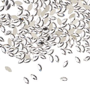 Flat back 12pk crystal foil back, Preciosa MAXIMA Czech crystal rhinestone 4x2mm navette