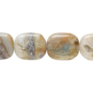 Amazonite / black tourmaline 1pkg1, flat pillow bead natural 15.5-16 inch 28x24mm