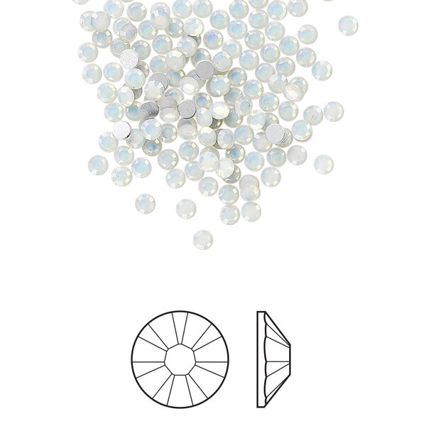 Flat back 144pk white opal foil back, Crystal Passions® 2.1-2.3mm rose round SS7 2058 image number 0