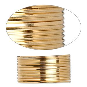 Wire, 12Kt gold-filled, dead-soft, square, 22 gauge. Sold per pkg of 5 feet.
