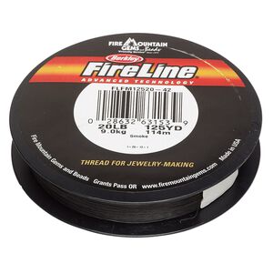 Thread, Berkley® FireLine®, gel-spun polyethylene, smoke, 0.3mm diameter, 20-pound test. Sold per 125-yard spool.