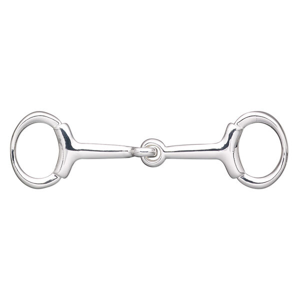 Focal, silver plate "pewter" (zinc-based alloy), 65x18mm snaffle bit. Sold individually. image number 0