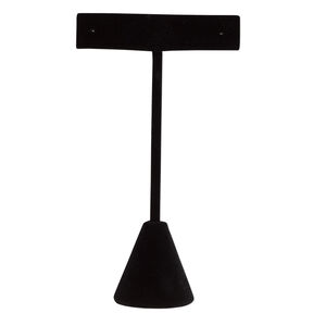 Display, earring, velvet, black, 4-1/2 x 2-1/2 x 1 inches. Sold individually.