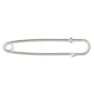 Kilt pin, silver-finished brass, 3 inches. Sold per pkg of 100.