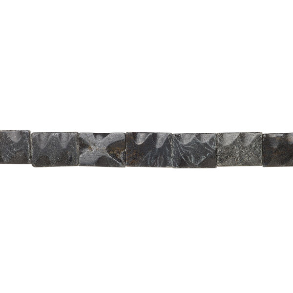 Black-grey marble 1pkg1, carved flat rectangle bead natural, 15 inch 29x22mm-31x23mm dark image number 1