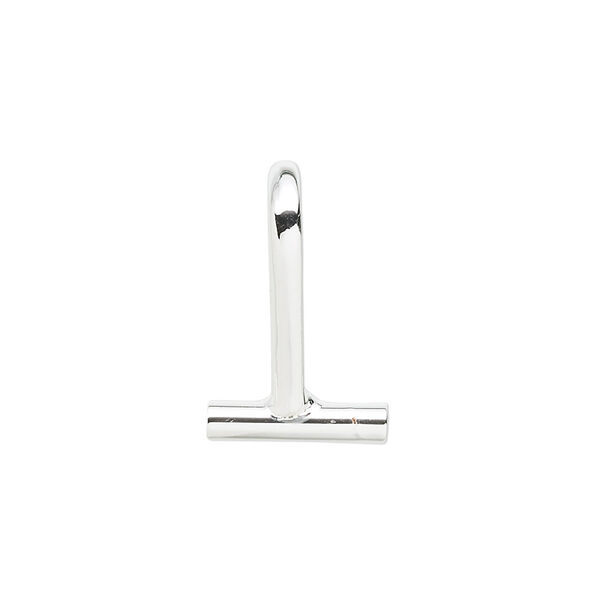 Brooch converter, horizontal, silver-plated brass, 21x13.5mm. Sold individually. image number 0