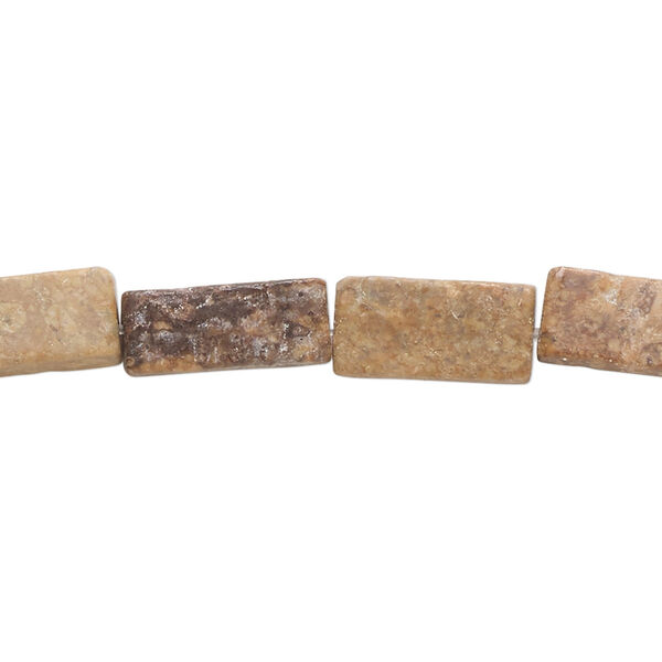 Bead, pink feldspar (natural), 13x6mm-14x7mm flat rectangle, D grade, Mohs hardness 6 to 6-1/2. Sold per 15" to 16" strand. image number 0