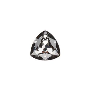 Drop 1pk crystal silver night, Crystal Passions® 14.5mm pendant trilliant cut 6434